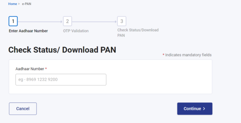 How to Track PAN Card Status by Aadhaar Number